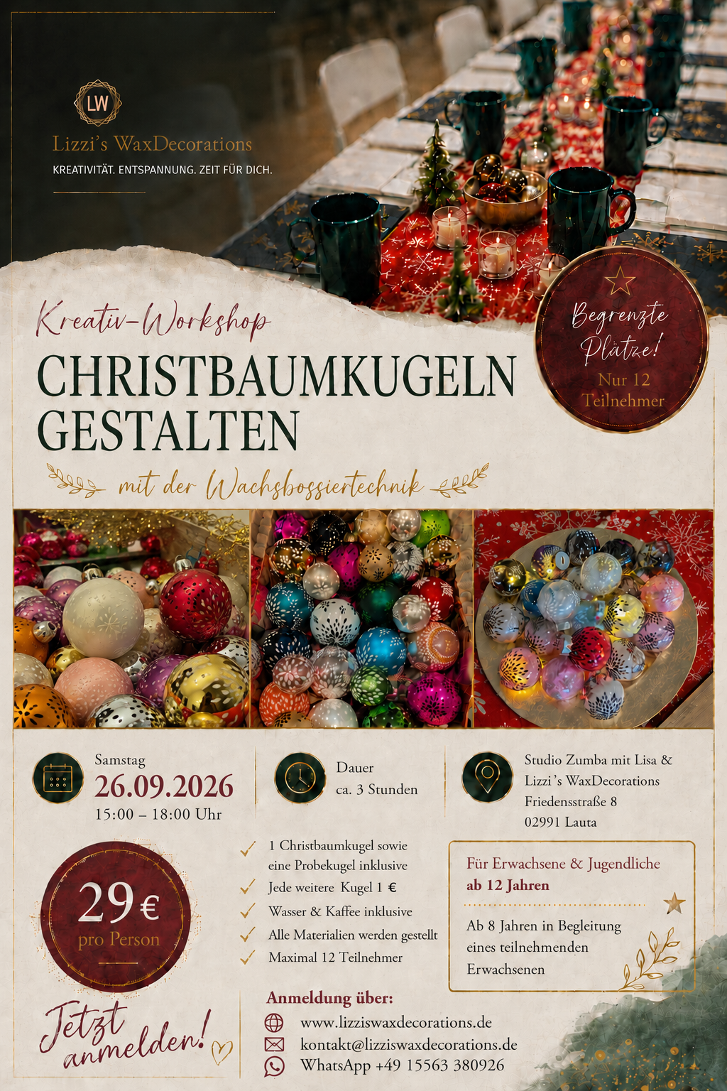 Der erste geplante Workshop findet am 26.09.2026 statt.